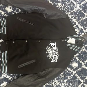Philadelphia Eagles Black Bomber Varsity Jacket - BRAND NEW WITH TAGS